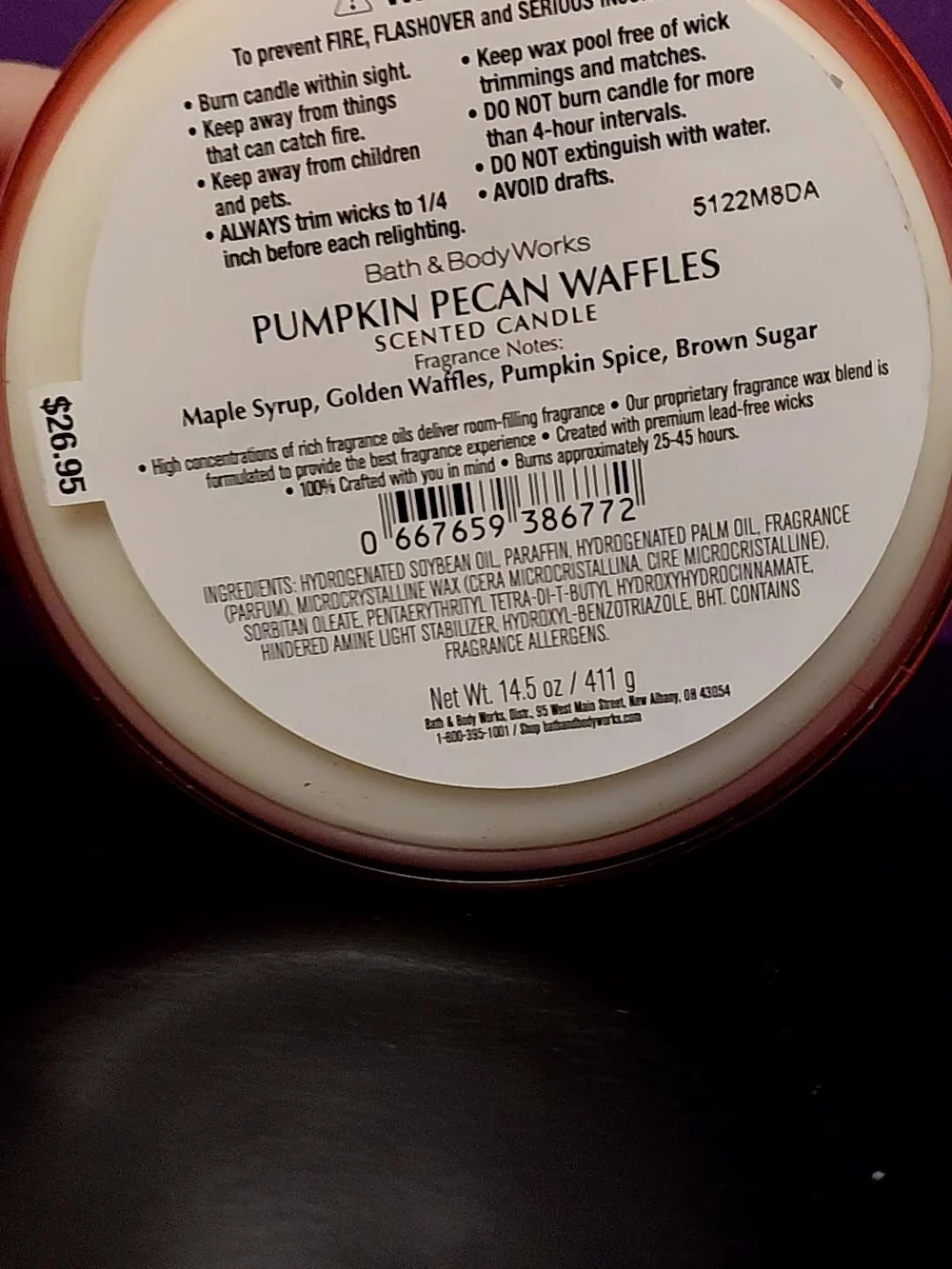 Bath & Body Works Pumpkin Pecan Waffles Candle - Orange - Picture 4 of 4